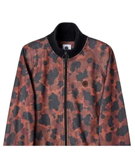 Mens Raglan Track Jacket Brown Camo Pretty Green