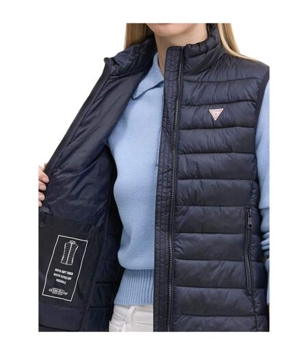 Doudoune Sans Manches Motif/style Matelassé Femme Bleu Marine Guess