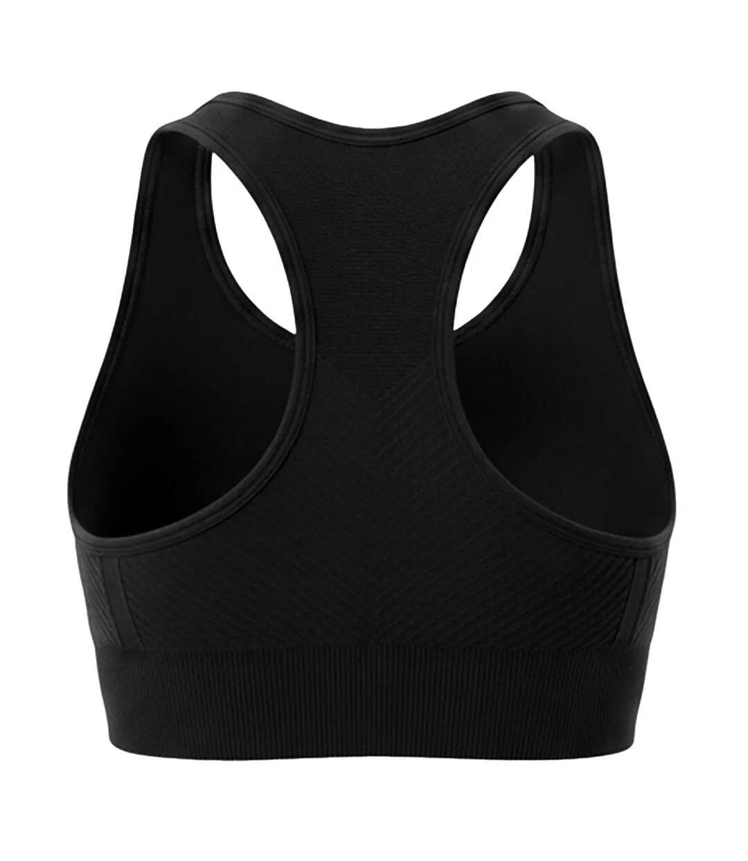 Brassière De Sport Motif/style Côtelé Femme Noir USA-3