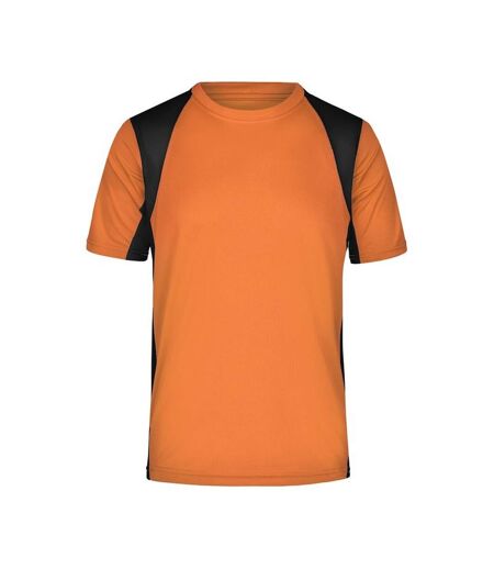 T-shirt Course À Pied Homme Orange Noir James And Nicholson