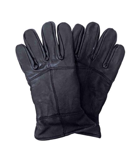 Homme Gants Cuir en Noir | THMO | Doublés Polaire Gants Thinsulate Chaudes