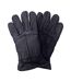 Homme Gants Cuir en Noir | THMO | Doublés Polaire Gants Thinsulate Chaudes-1