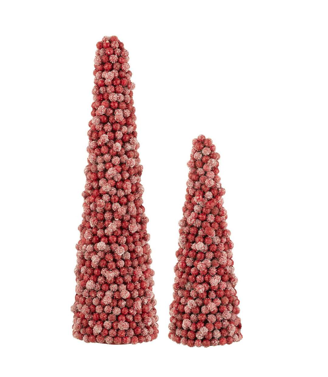 Cône de Noël Déco Baies 41cm Rouge-2