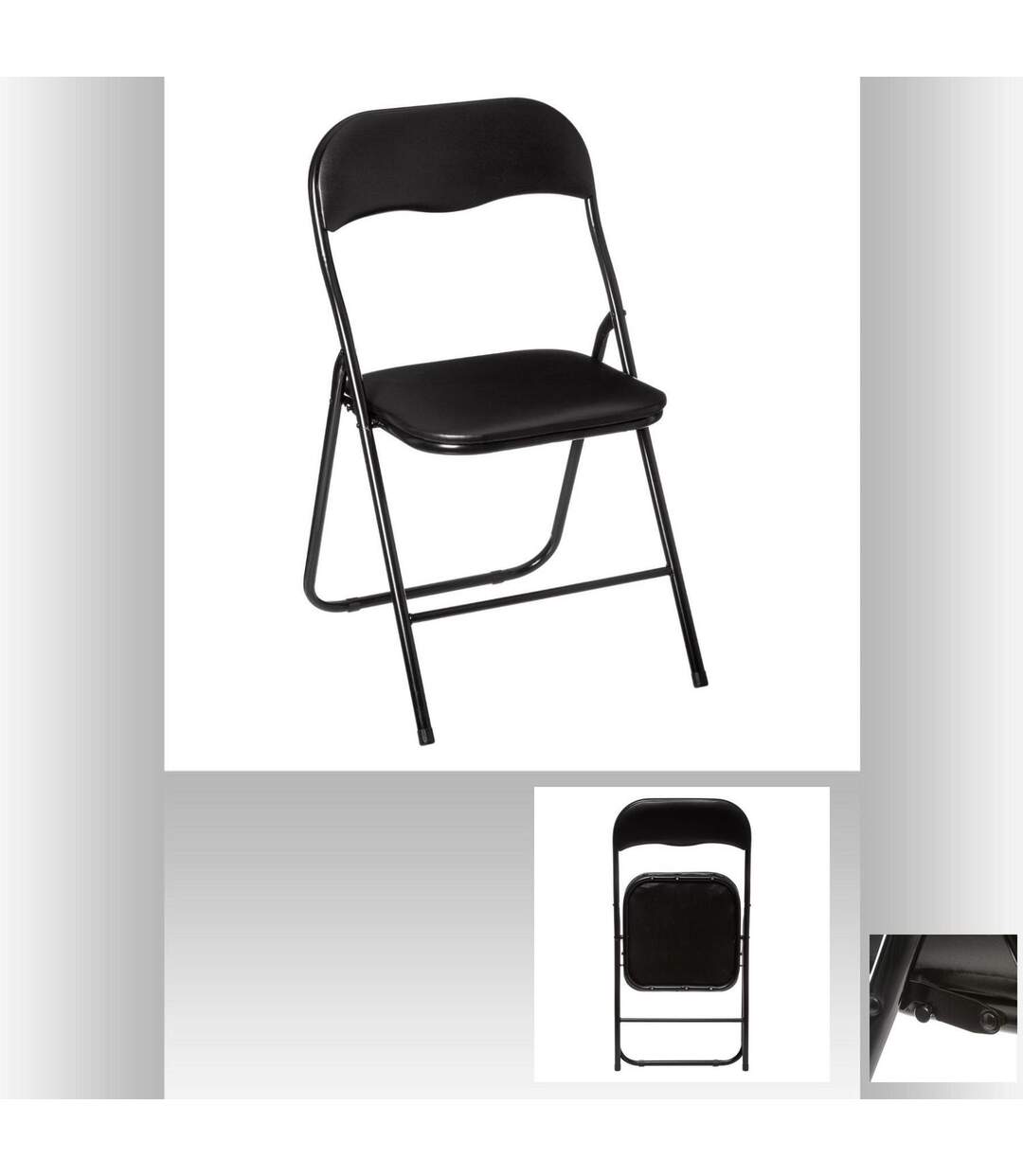 Chaise pliante - Noir-4