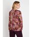 T-shirt court col croisé imprimé patchwork-2