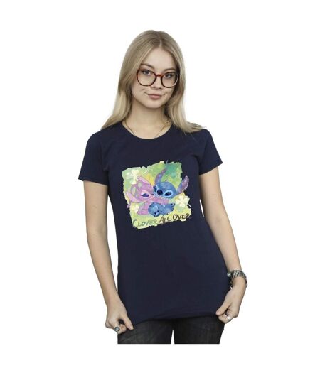 Disney Lilo And Stitch - T-shirt coton St Patrick's Day Clover - Femme/Ladies (Bleu marine) - UTBI25739