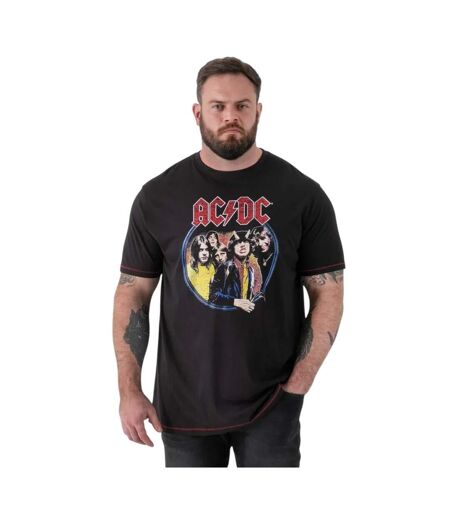 Mens Hugh D555 Highway To Hell Ac/dc Crew Neck Kingsize T-shirt Washed Black Duke