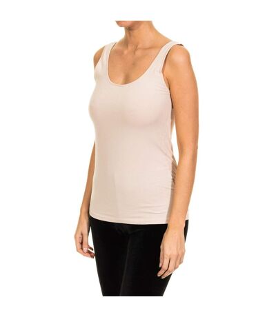 Women's Wide Strap Round Neckline Lightweight Fabric T-shirt 1045201