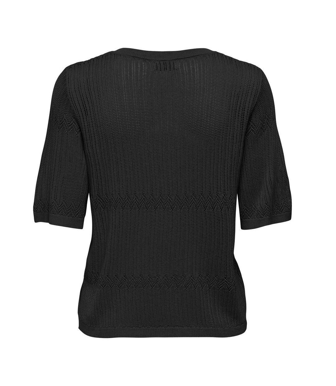 T-Shirt en maille noir femme jdy pullover-2