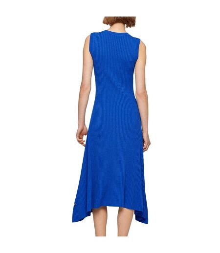 Womens/ladies Flenda Knitted Midi Dress Blue Boss