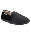 Dunlop - Chaussons homme à carreaux noirs anthracite rembourrés-4
