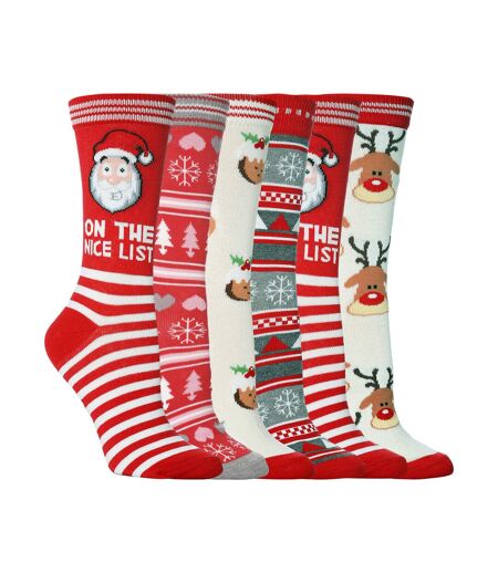 Ladies Festive Feet Christmas Novelty Socks