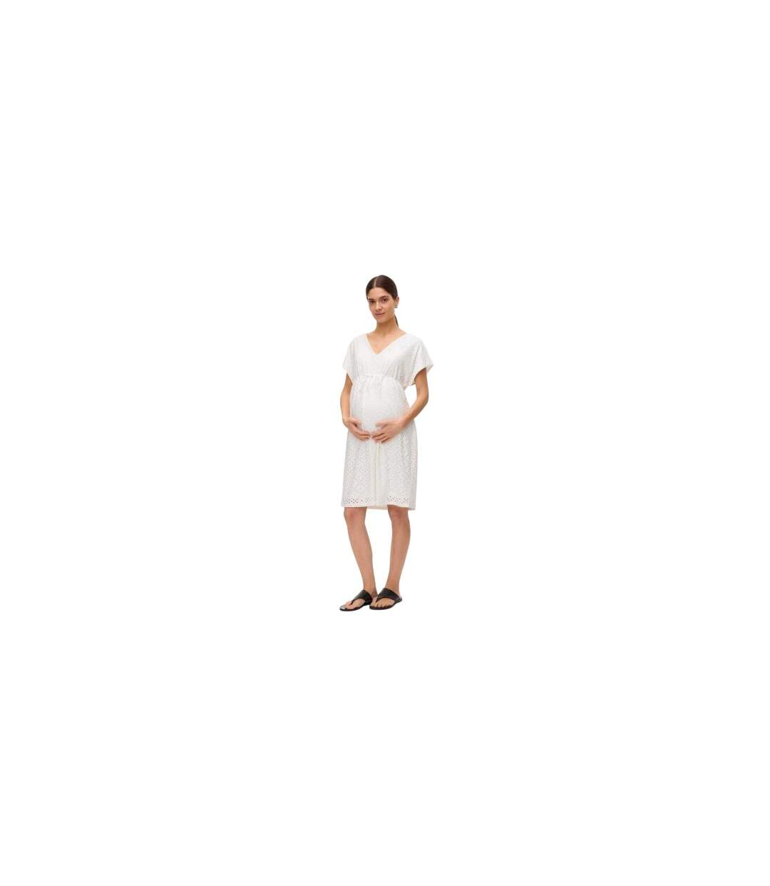 Robe Vmmtassa Femme Blanc Neige Mamalicious-1