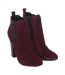 Suede effect leather heeled ankle boots FLLUN3SUE10 woman