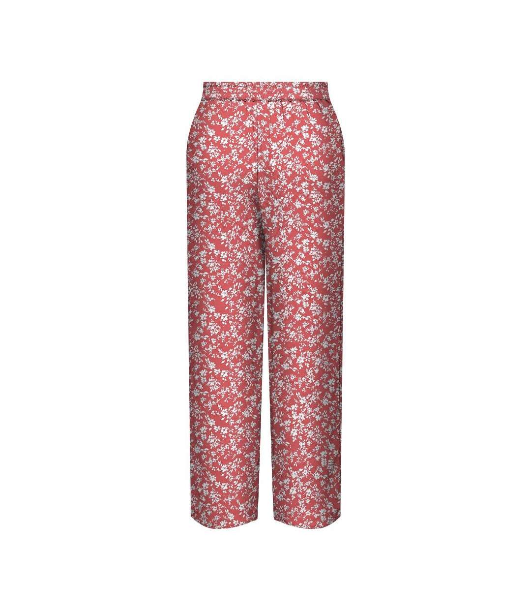 Pantalon rose/blanc femme only nova life palazzo-2
