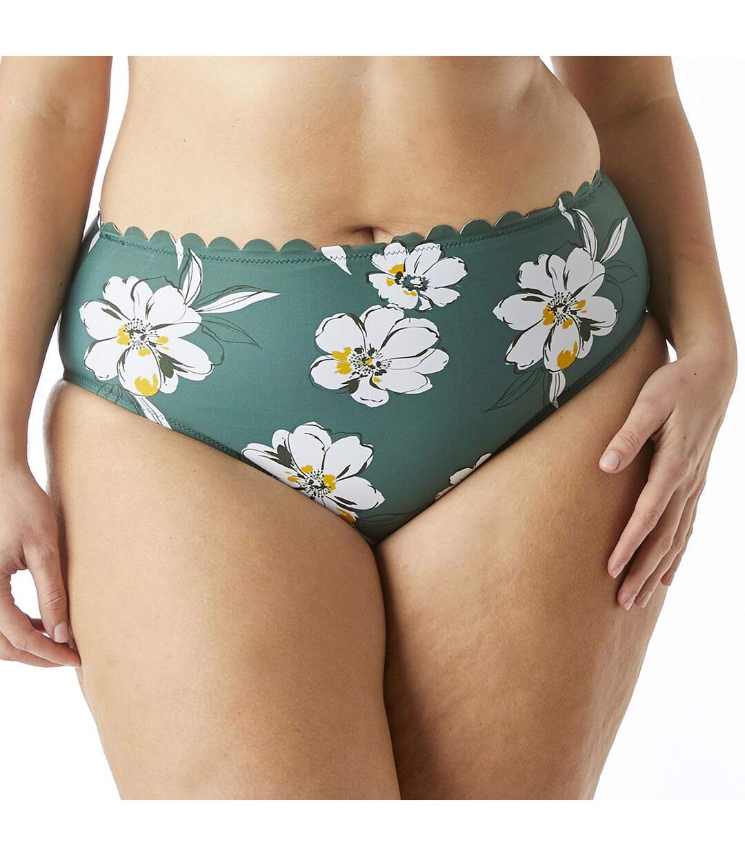 Culotte de bain taille haute vert BAHIA-2