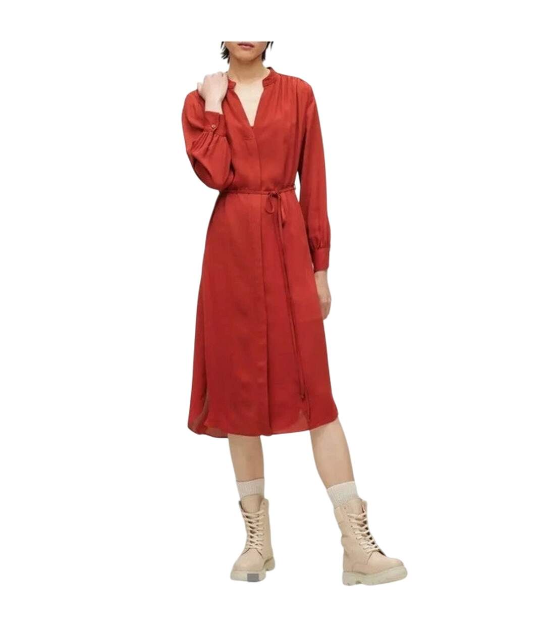 Robe Mi-longue Dibanora Femme Rouge Boss-1
