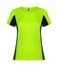 T-shirt shanghai femme vert fluo / noir uni Roly Roly