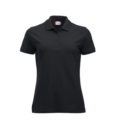 Womens/ladies Manhattan Polo Shirt Black Clique