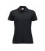 Womens/ladies Manhattan Polo Shirt Black Clique-1