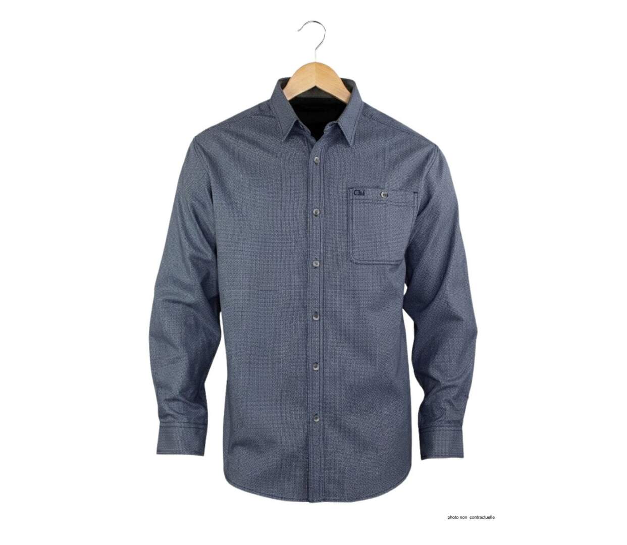 CHALLENGER TRUBLION1 - Chemise à carreaux flanelle grise manches longues pour un confort thermique élégant-2