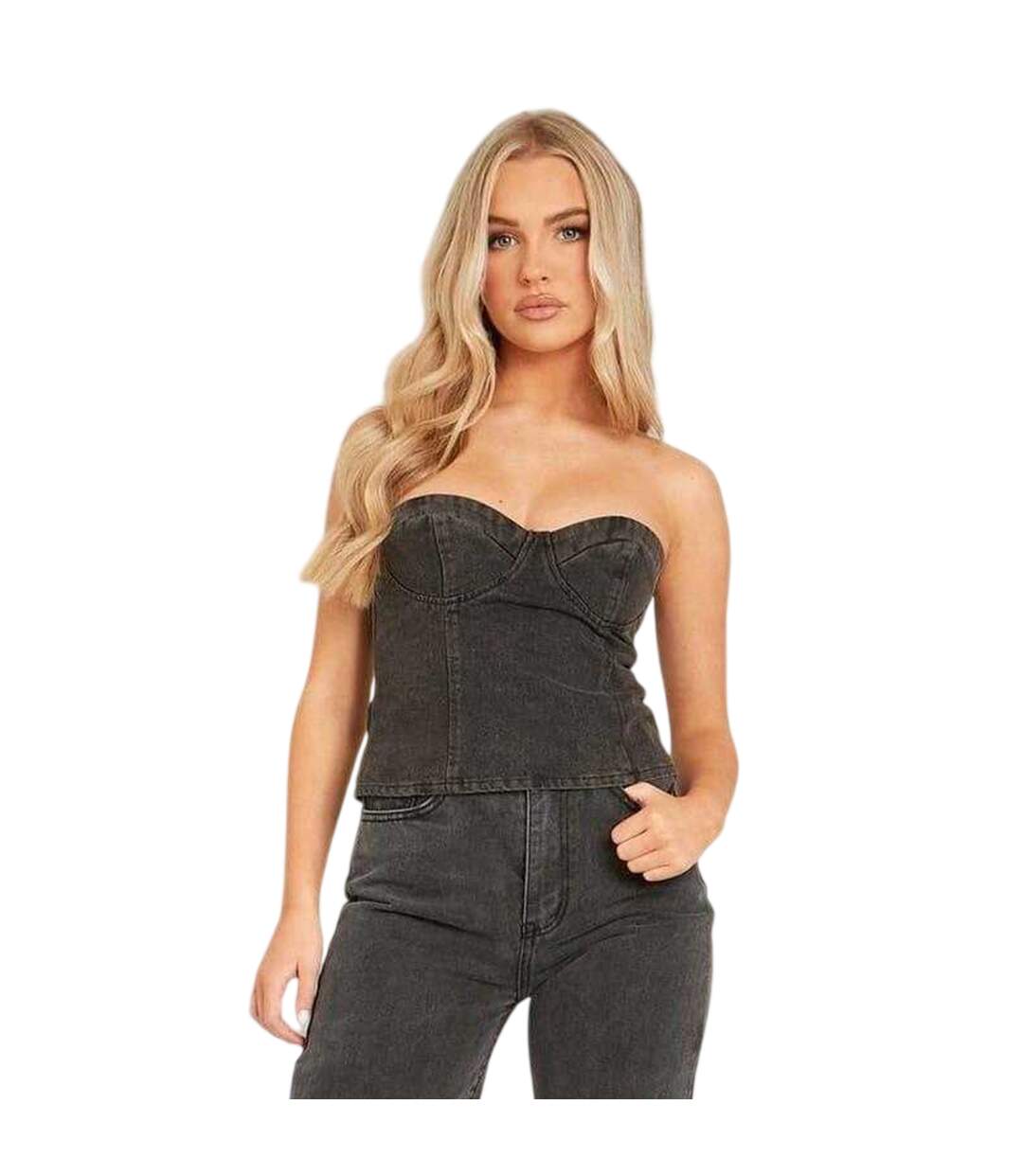 Haut Style Corset Femme Noir Missy Empire-2