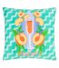 Peachy abstract outdoor cushion cover 43cm x 43cm aqua Furn