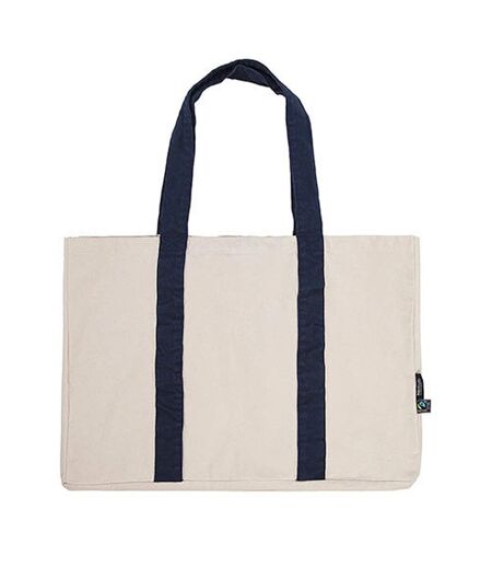 Tote Bag Plage 55 Cm X 38 Cm Blanc Cassé Bleu Marine Neutral