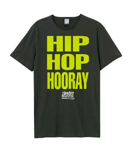 Amplified Mens Hip Hop Hooray Naughty By Nature T-Shirt (Charcoal)