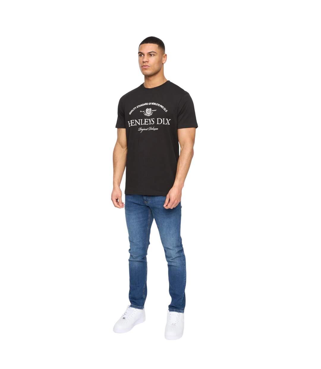 Mens Henclose Cotton T-shirt Black Henleys-4