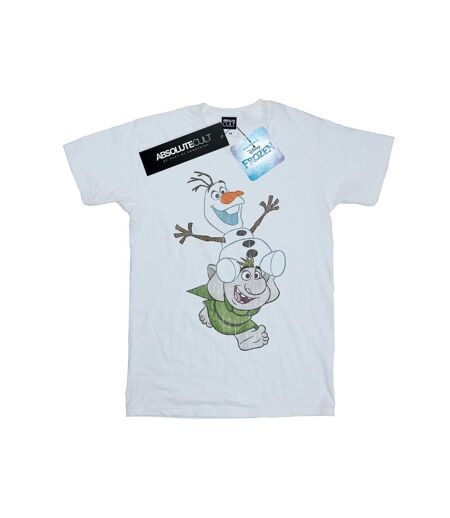 Disney - T-shirt FROZEN OLAF AND TROLL - Femme (Blanc) - UTBI24825