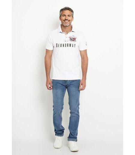 Polo détail revers col et motif placé