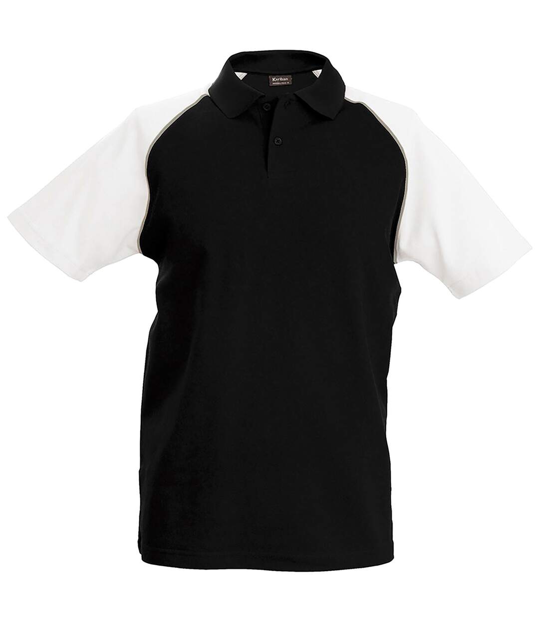 Kariban - Polo de baseball à manches courtes - Homme (Noir/Gris clair/Blanc) - UTRW702