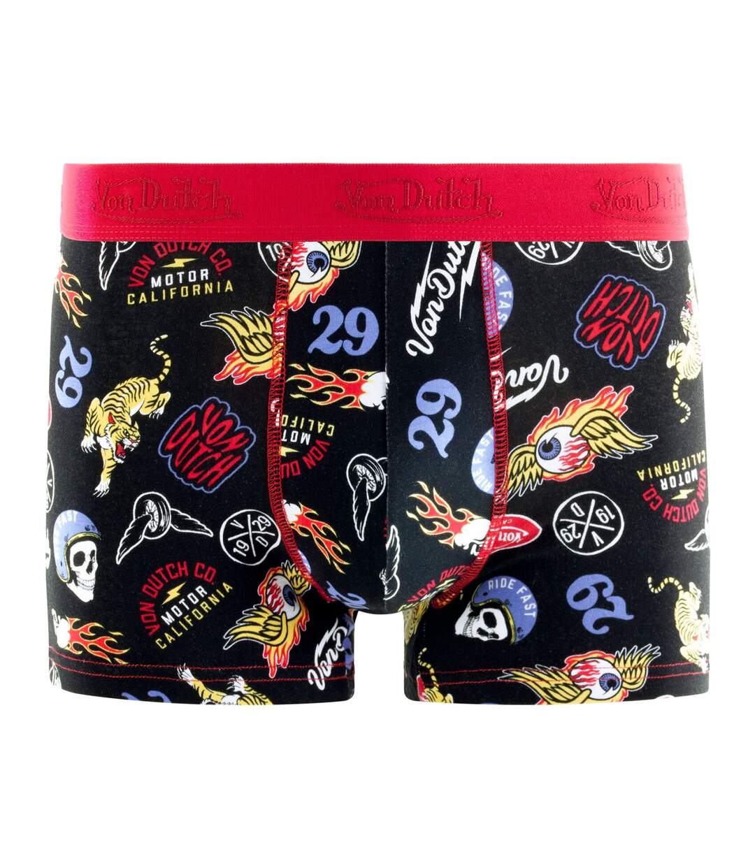 Lot de 4 boxers homme en coton uni et imprimé AOP Vondutch-3