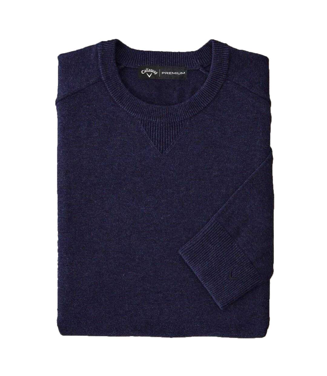 Pull Manches Longues Motif/style Uni Homme Bleu Indigo Chiné Callaway-1