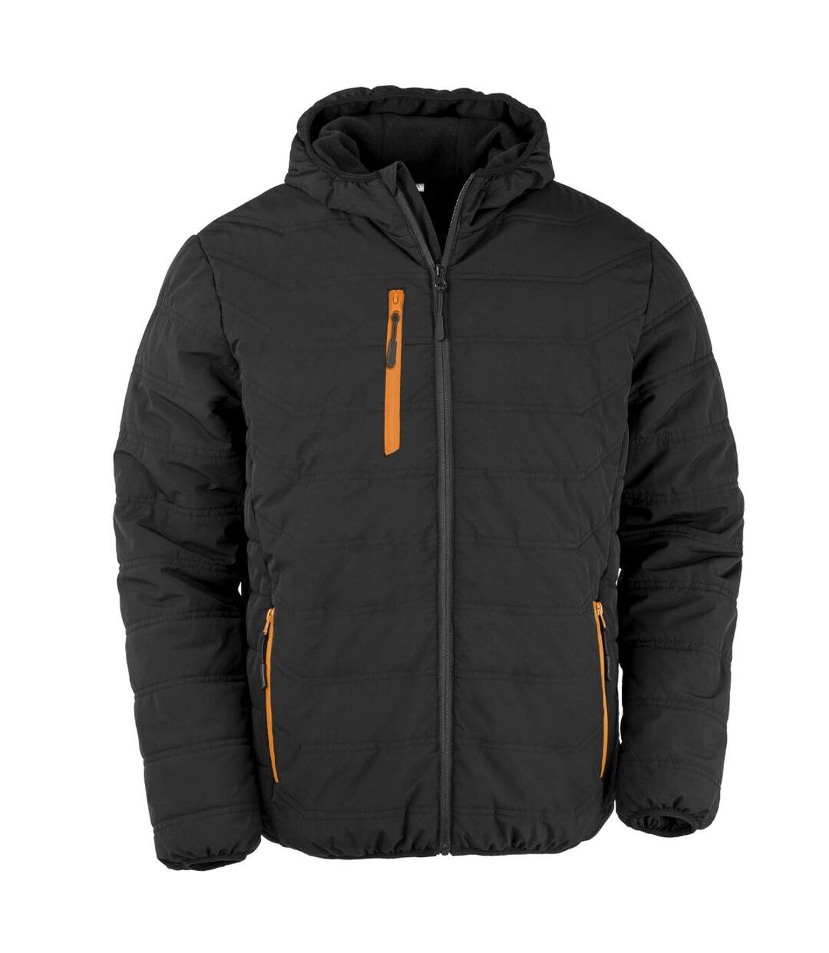 Result Genuine Recycled Mens Compass Padded Winter Jacket (Black/Orange)