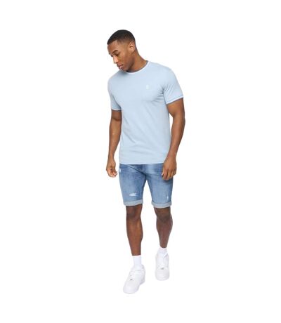 Mens Shellworth T-shirt Light Blue Crosshatch