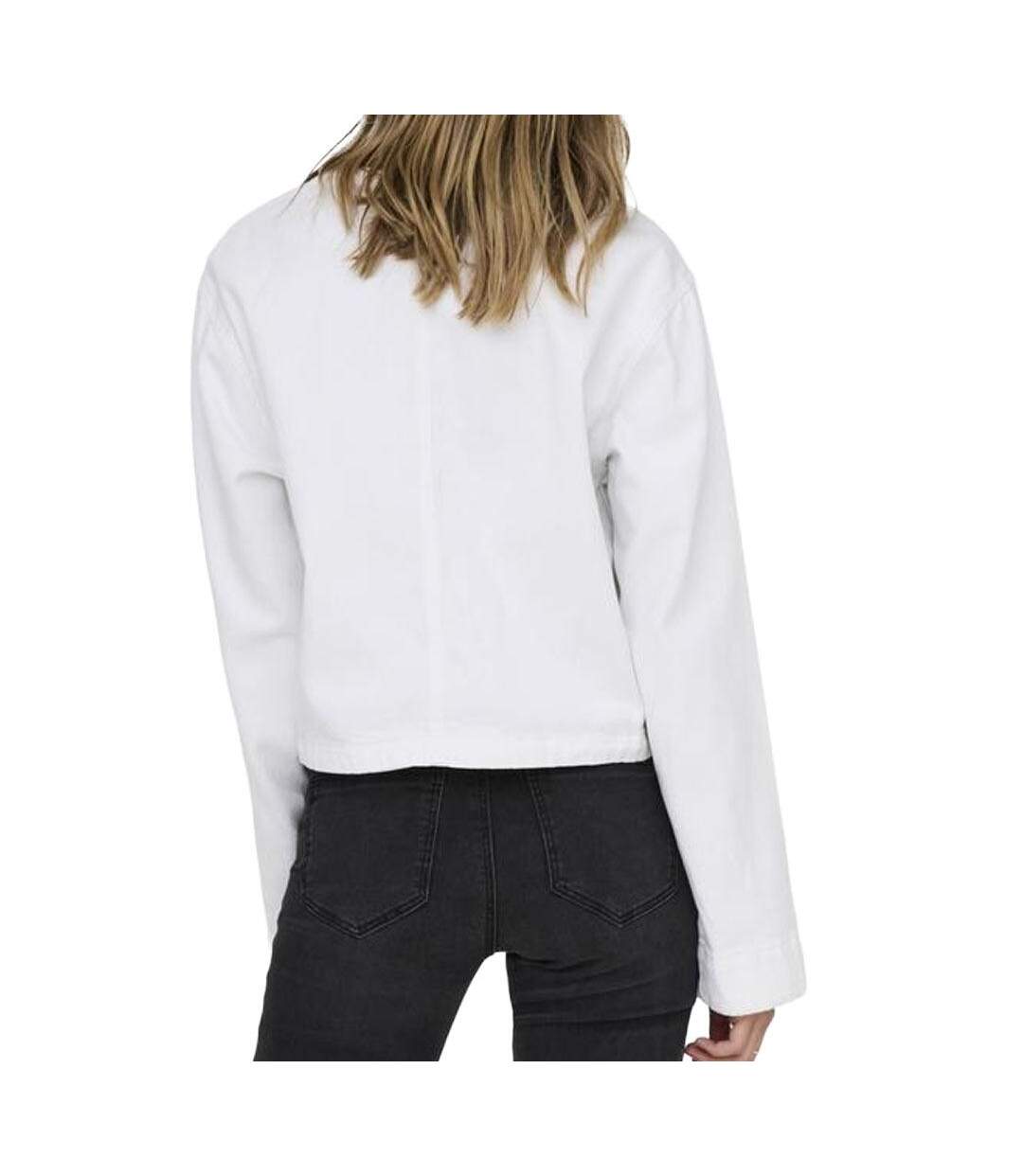 Veste en jean blanc femme only palma-3