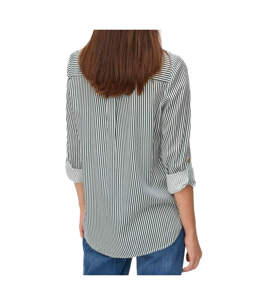 Chemise vert/blanc femme vero moda bumpy-2