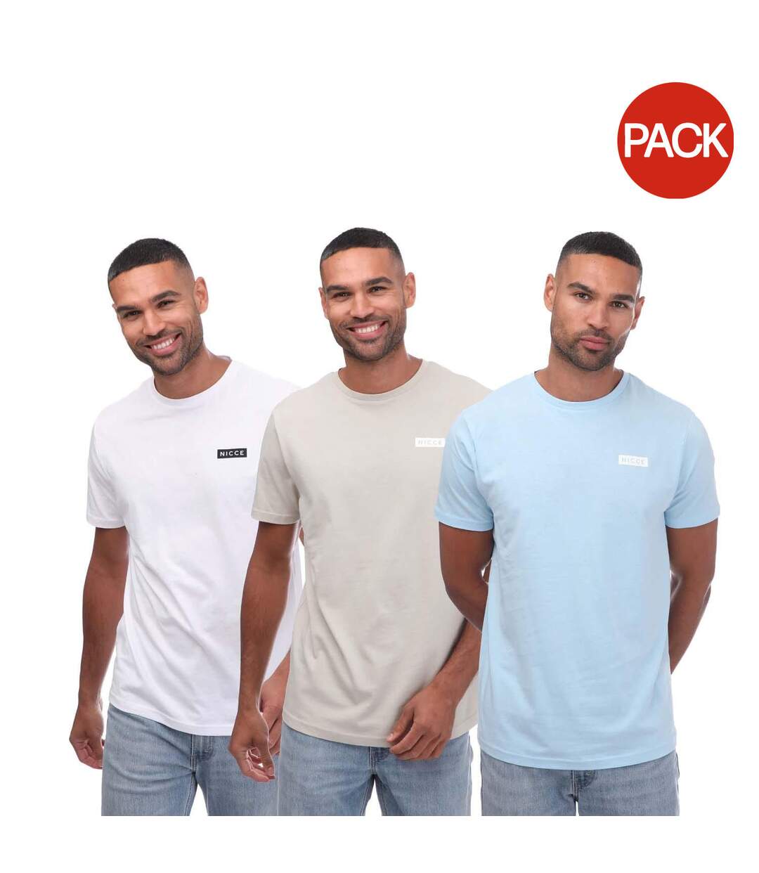 Pack Of 3  Mens Asuka T-shirt  Multicoloured Nicce-1