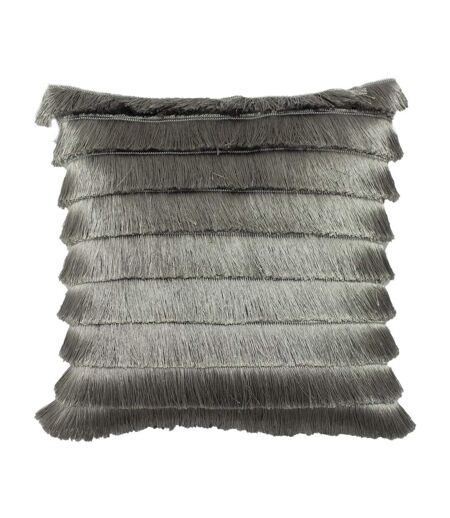 Flicker tiered fringe cushion cover 45 x 45 cm silver Furn