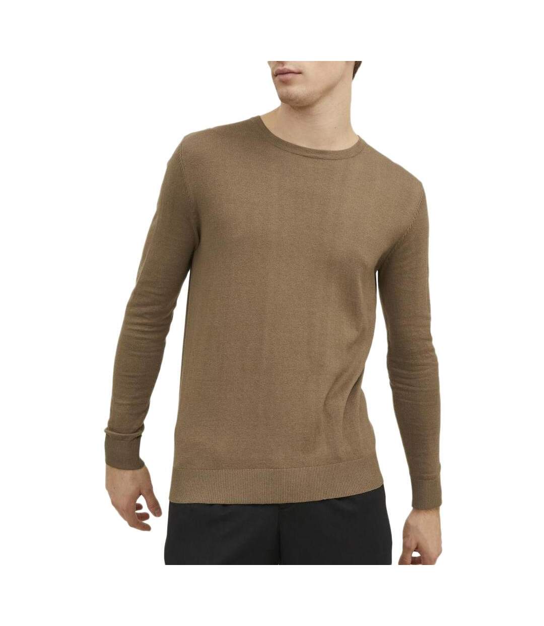 Pull marron homme jack & jones emile-1