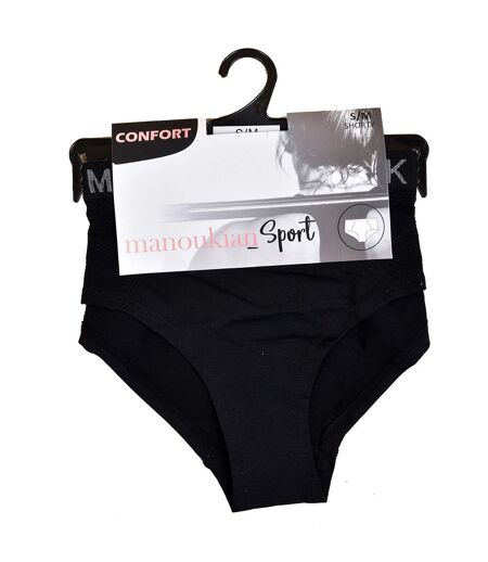 Culottes Femme MANOUKIAN Underwear Confort Qualité supérieure SPORT Shorty Noir