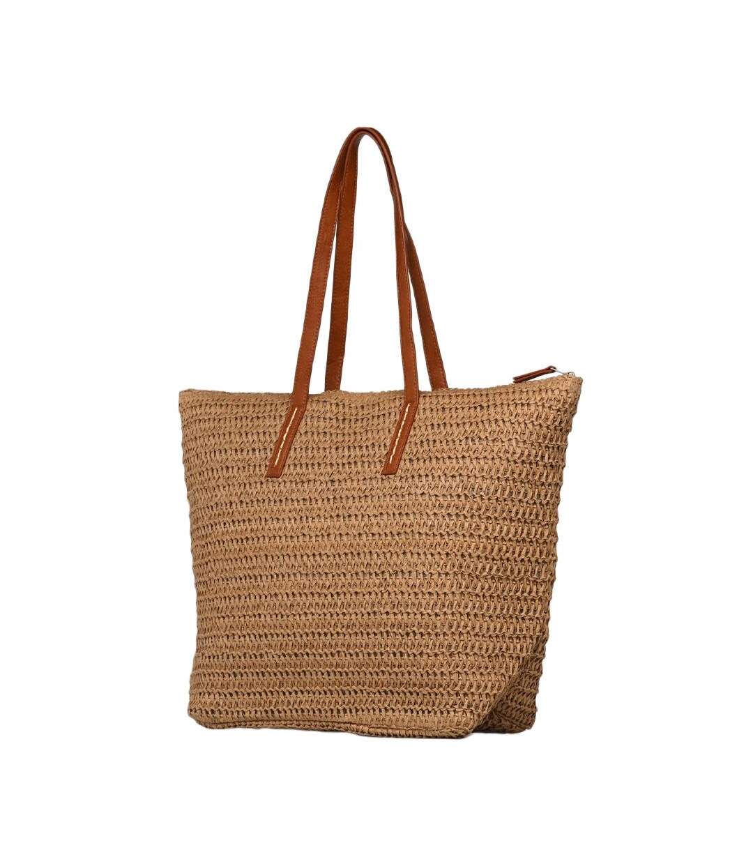 Sac à main beige en paille femme roxy in the tropics - taille unique-2