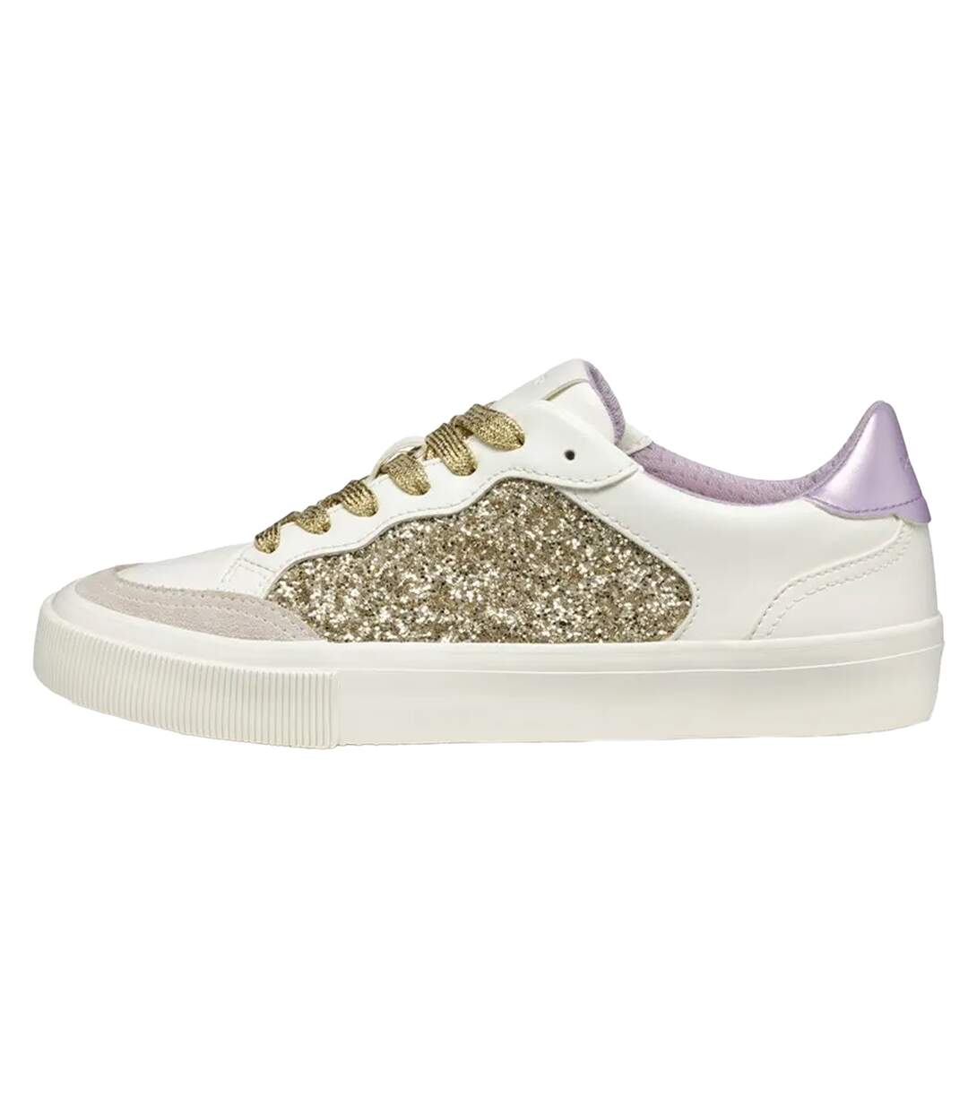 Womens/ladies D Emmeleny Trainers Optic White Light Gold Geox-3
