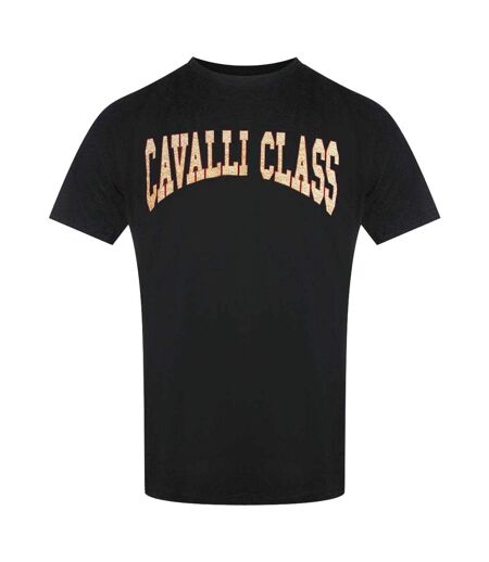 T-shirt Motif Universitaire Homme Noir Cavalli Class