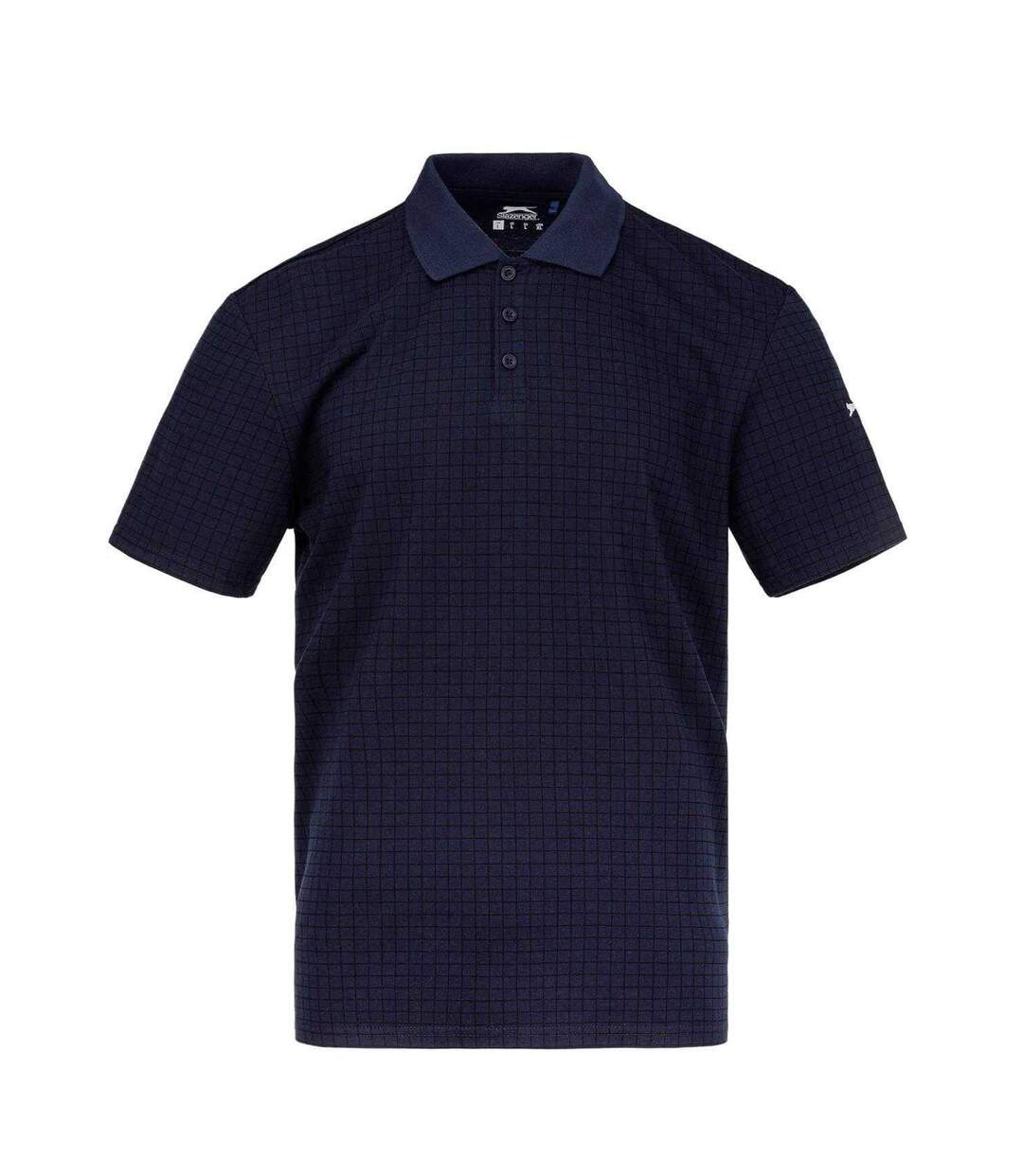 Mens Chequered Golf Polo Shirt Navy Slazenger-1