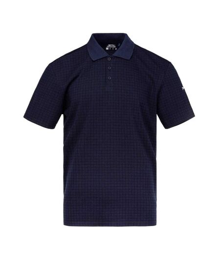 Mens Chequered Golf Polo Shirt Navy Slazenger