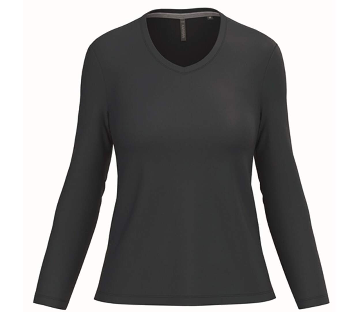 T-shirt manches longues col V - Femme - K382 - bleu marine-2