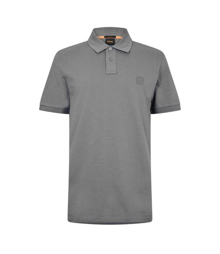 Mens Passenger Box Logo Polo Shirt Grey Boss